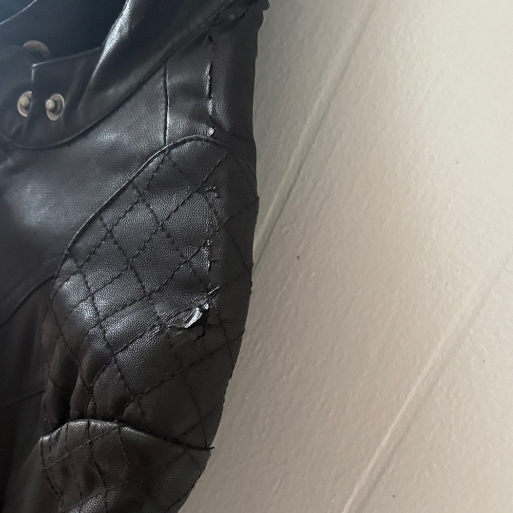 French Connection Black Leather Jacket - Picture 9 of 10
